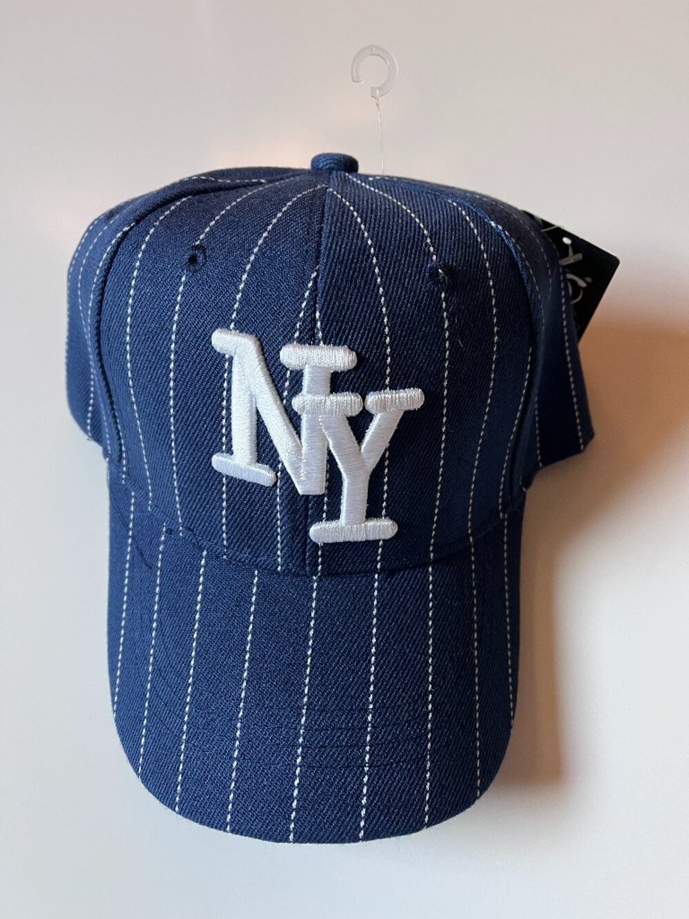 NWT New York NY Baseball Cap Hat Adjustable Dark Blue White Stripe